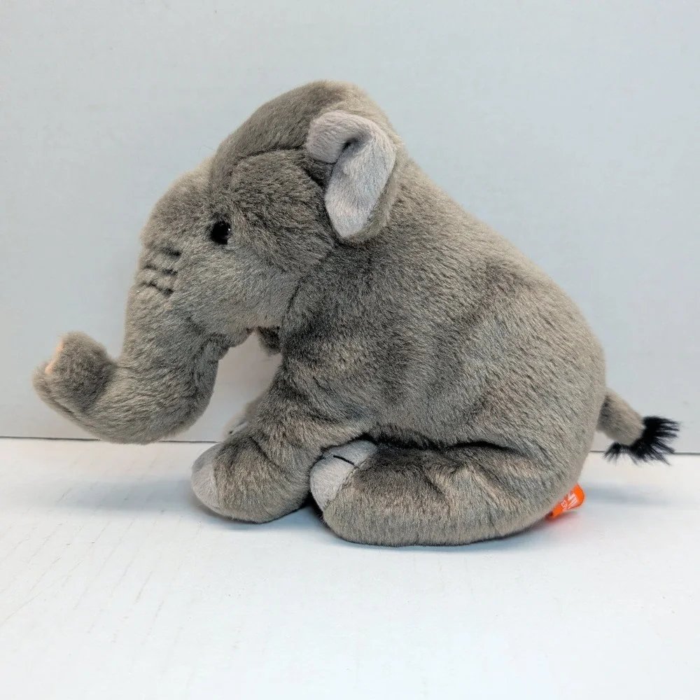 Wild Republic Elephant Plush Grey Stuffed Animal K&M International 8 Inch